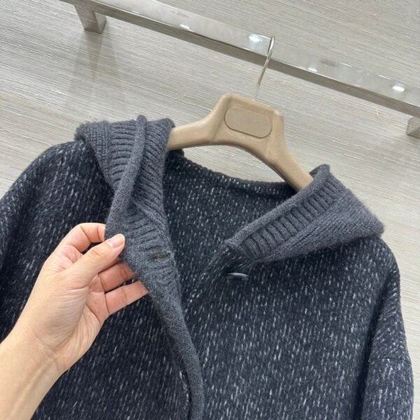 JIL SANDER patchwork design knitted hoodie long coat premium version