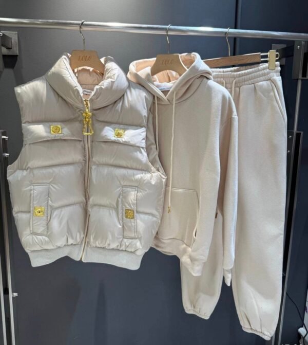 Schiaparelli autumn and winter three-piece vest and sweatshirt with special-shaped buttons