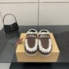 MOU New autumn and winter Jinkou thick-soled wool slippers with wool lining