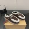 MOU New autumn and winter Jinkou thick-soled wool slippers with wool lining