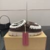 MOU New autumn and winter Jinkou thick-soled wool slippers with wool lining