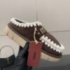 MOU New autumn and winter Jinkou thick-soled wool slippers with wool lining