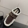 MOU New autumn and winter Jinkou thick-soled wool slippers with wool lining