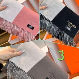 Hermes high-quality women’s color-blocked scarf 180*30cm