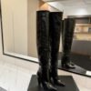 YSL Latest wrinkled pointed-toe high-heeled boots made of genuine leather