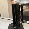 YSL Latest wrinkled pointed-toe high-heeled boots made of genuine leather