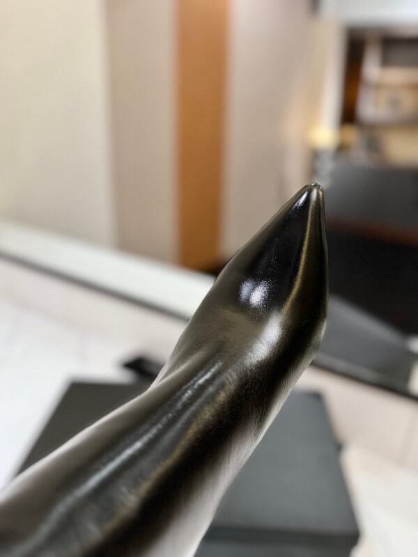 YSL Latest wrinkled pointed-toe high-heeled boots made of genuine leather