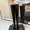 YSL Latest wrinkled pointed-toe high-heeled boots made of genuine leather