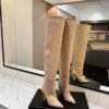 YSL Latest wrinkled pointed-toe high-heeled boots made of genuine leather