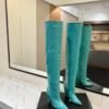 YSL Latest wrinkled pointed-toe high-heeled boots made of genuine leather