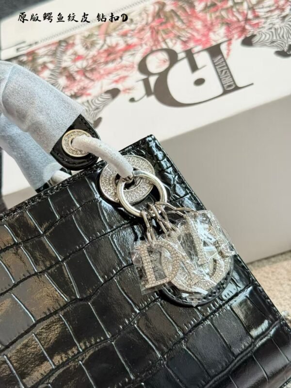 Dior handbag with crocodile leather texture