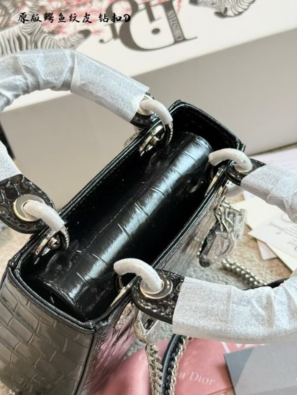 Dior handbag with crocodile leather texture