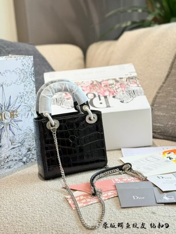 Dior handbag with crocodile leather texture