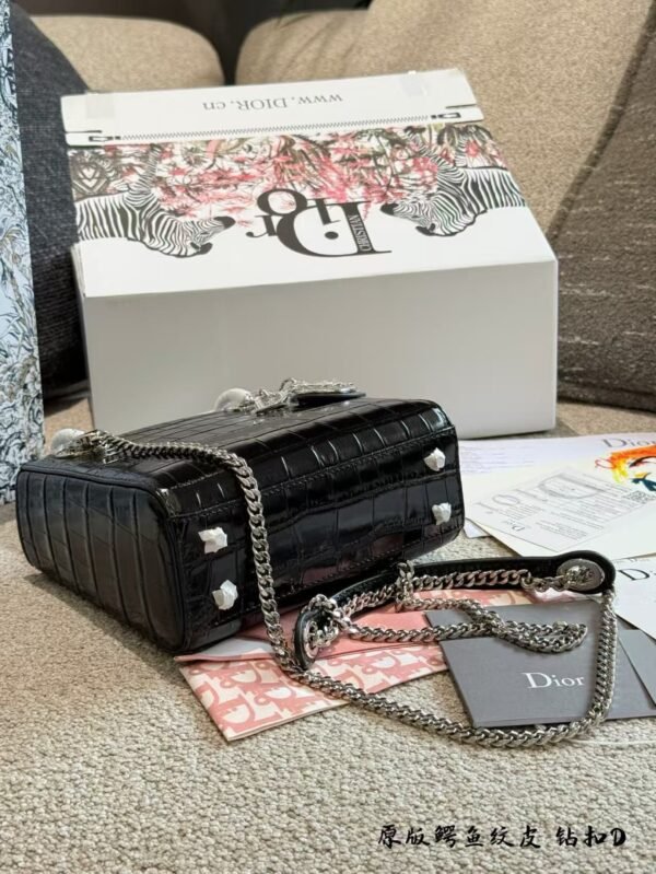 Dior handbag with crocodile leather texture