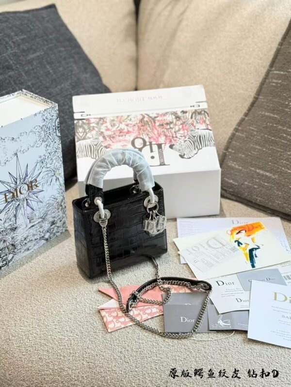 Dior handbag with crocodile leather texture