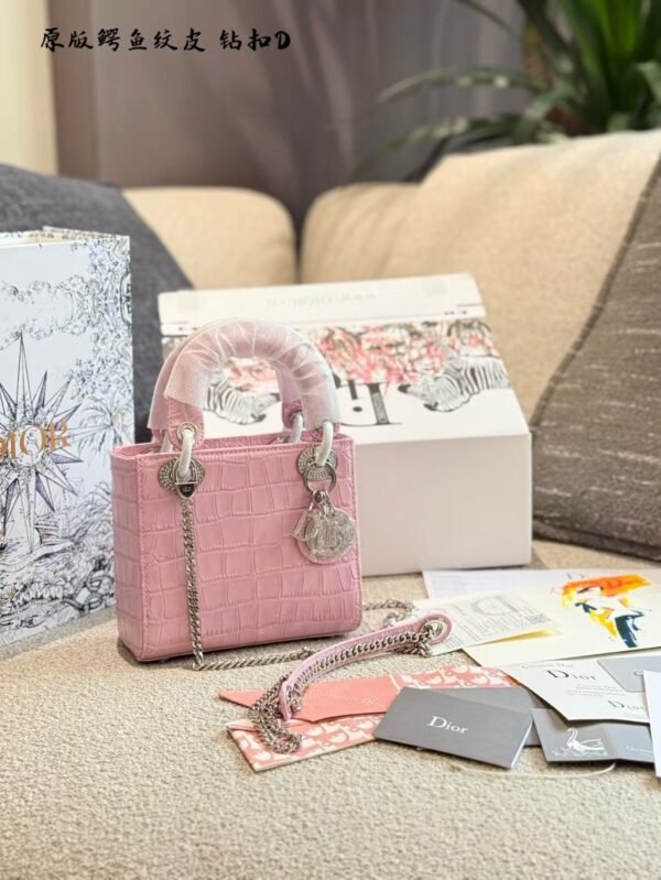 Dior handbag with crocodile leather texture