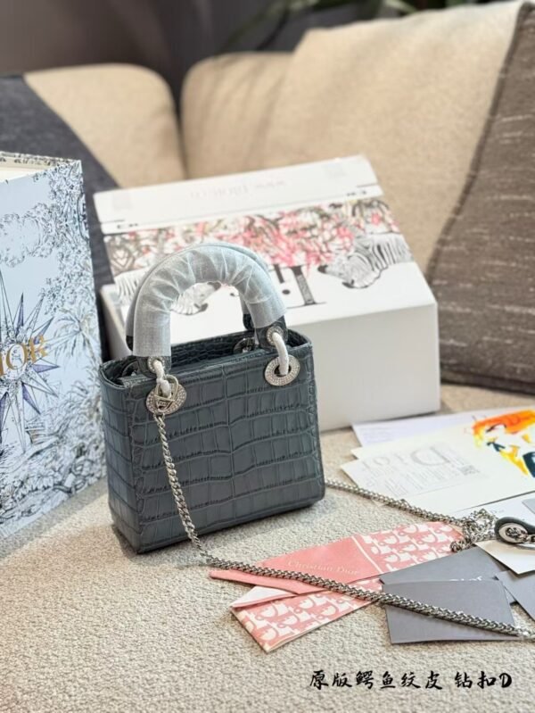 Dior handbag with crocodile leather texture