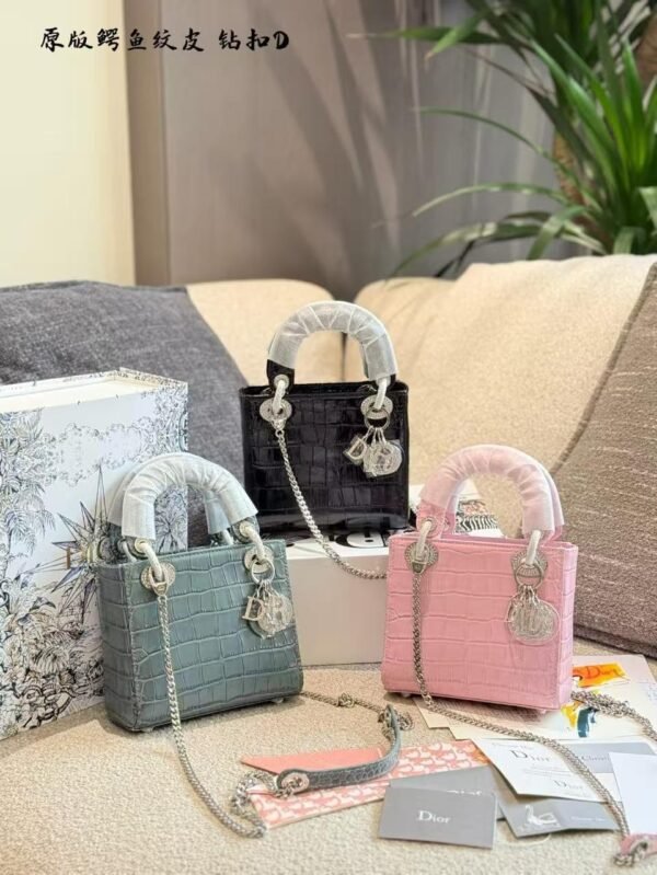 Dior handbag with crocodile leather texture