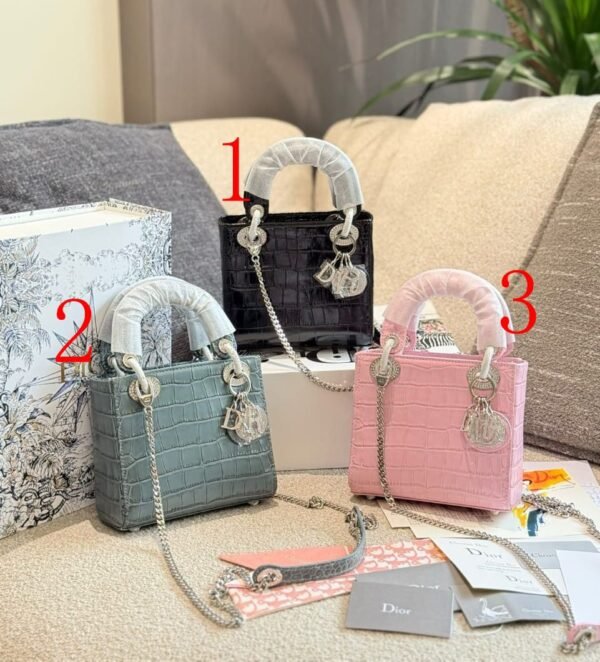 Dior handbag with crocodile leather texture