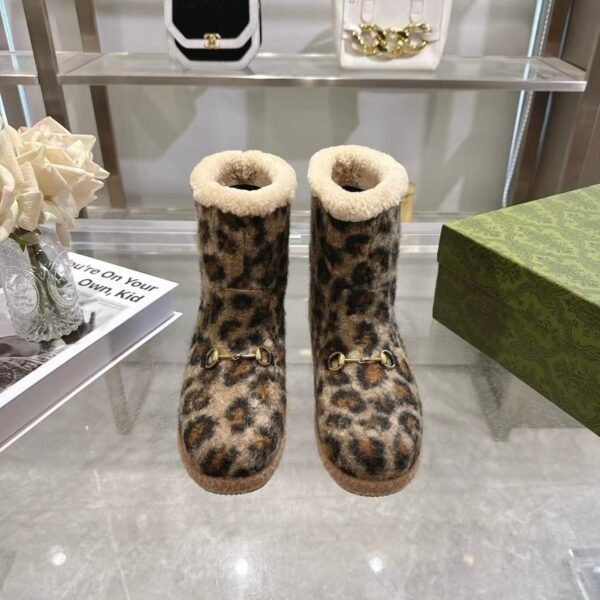 Gucci leopard print boots