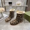 Gucci leopard print boots