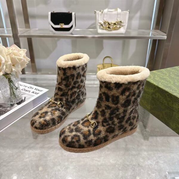 Gucci leopard print boots