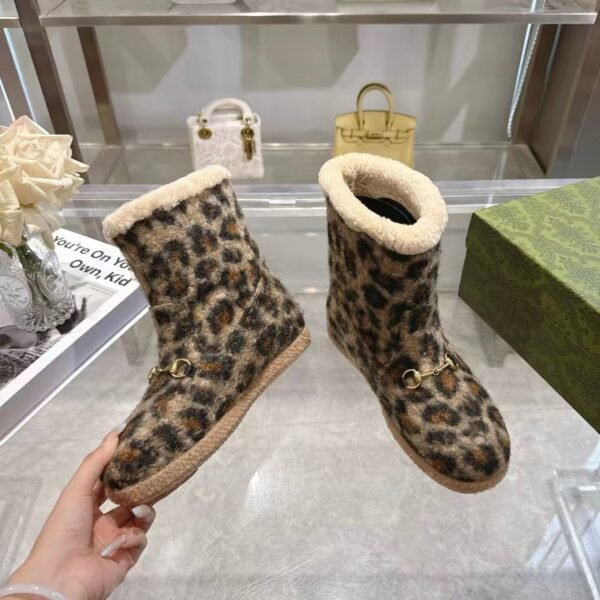 Gucci leopard print boots