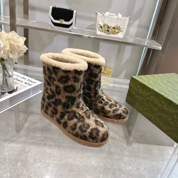 Gucci leopard print boots