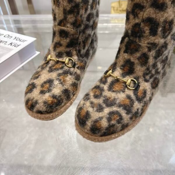 Gucci leopard print boots