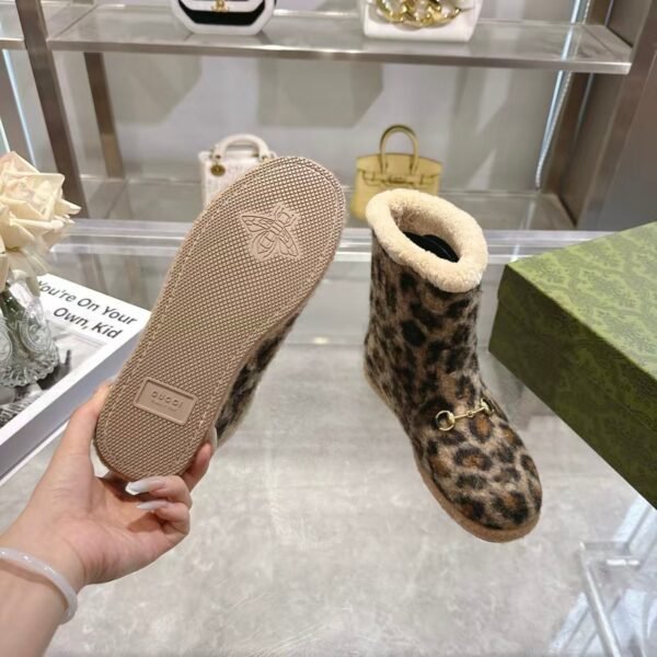 Gucci leopard print boots