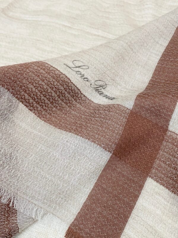 Loro Piana premium checkered scarf, 100% pure cashmere, size: 200x100cm