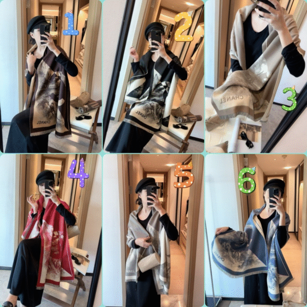 Chanel winter scarf size: 65×185