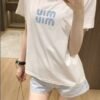 miumiu 2025 summer new embroidered T-shirt