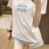miumiu 2025 summer new embroidered T-shirt