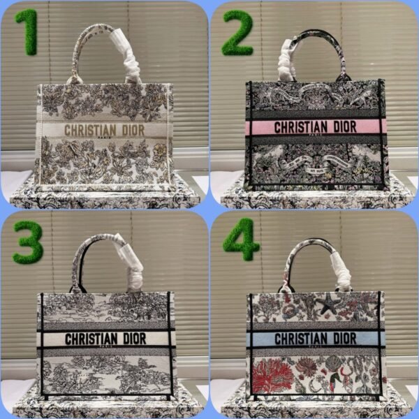 Dior book tote embroidered shopping bag, three 36cm